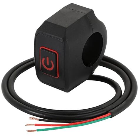 Interruptor de manillar de motocicleta de 22 mm y 7/8'', botón momentáneo para arranque eléctrico, botón interruptor impermeable con luz LED
