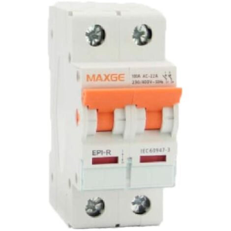 Interruptor de Maniobra Carril DIN 2P 16-125A MAXGE Alpha+ .16 A2P