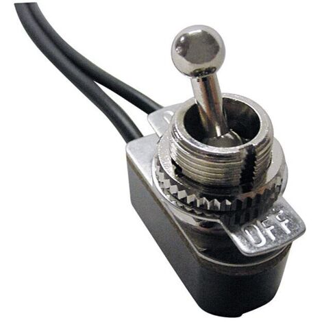 Interruptor de palanca eléctrico GSW-125, SPST, encendido y apagado, 6 A/125 V CA, terminal de cable de 6"
