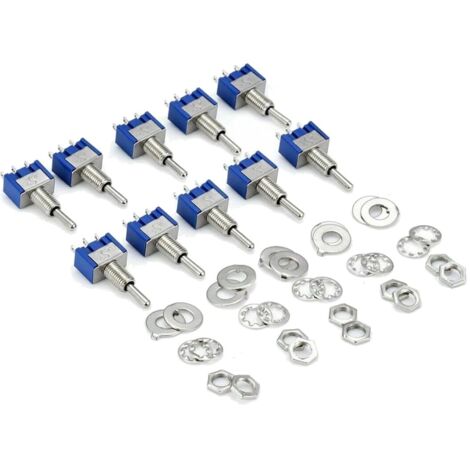 Interruptor de palanca MTS-103, 6 A/125 V, 3 A/250 V, encendido/apagado/encendido, 3 posiciones, interruptor de palanca SPDT, unión simple, paquete de 10