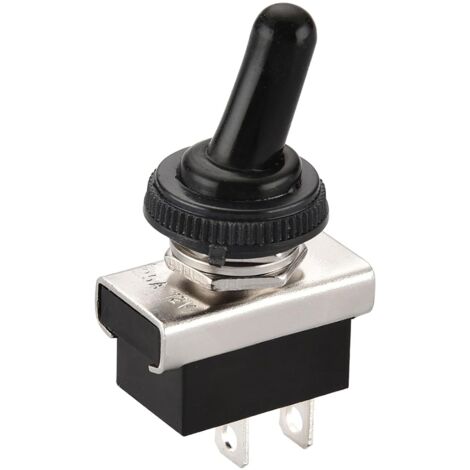 Interruptor de palanca SPST ON-OFF tipo 2 pines 12 V/10 A con cubierta impermeable para automóvil (paquete de 1)