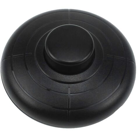 Interruptor de pie redondo de 1 pieza - Ø70 mm x 31 mm - negro, 250 V/2 A, adecuado para cables de 2 o 3 hilos, adecuado para lámparas de mesa y de pie