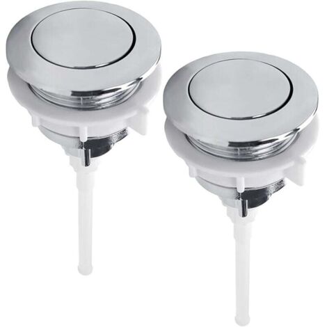 Interruptor de presión manual para tanque de inodoro con botón de doble descarga y botón superior de un solo polo (2 unidades, 38 mm)