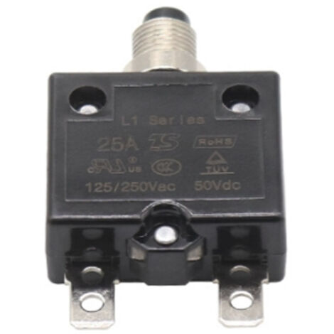 Interruptor de protección contra sobrecorriente y reinicio térmico, interruptor de protección contra sobrecorriente y reinicio manual/25 A
