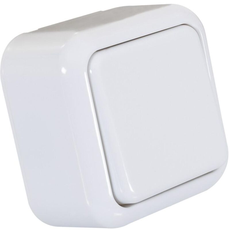 

Interruptor de Superficie Simple de Cruzamiento Blanco. - Blanco