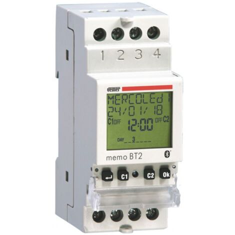 Interruptor de tiempo de electrónica digital Vemer Memo BT2 VE767700