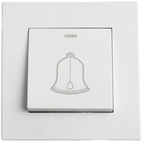 Interruptor de timbre de plástico ABS para hogar y hotel, 86 mm, pulsador mural con indicador LED, blanco, para sistemas eléctricos de 220 V CA.