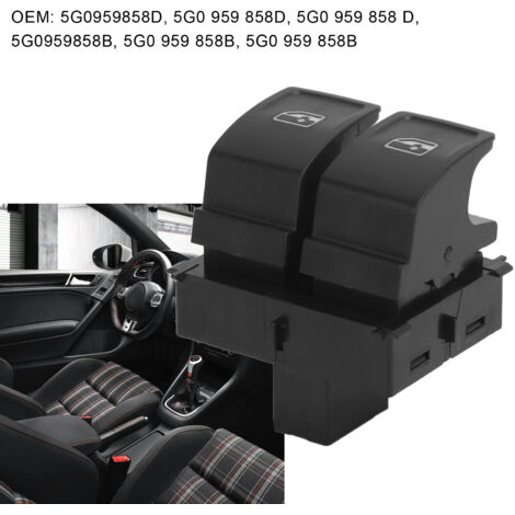 Interruptor de ventanilla del lado del conductor para coche 5G0959858D ABS Metal Compatible con MK7 Scala Crafter