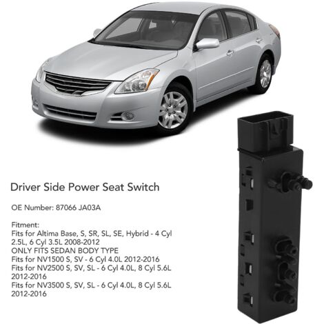 Interruptor del asiento del conductor delantero 87066 JA03A para Altima y NV1500/NV3500