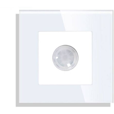 Interruptor Detector de Movimiento IR KOOB frontal cristal blanco