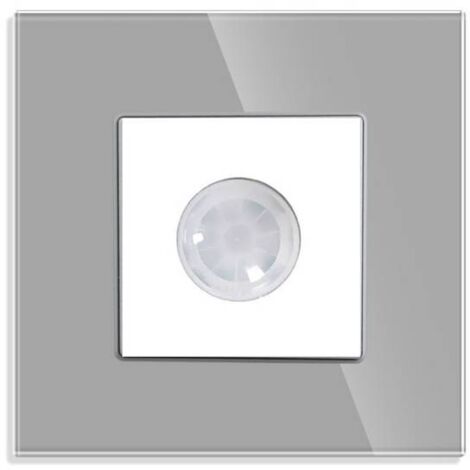 Interruptor Detector de Movimiento IR KOOB frontal cristal gris