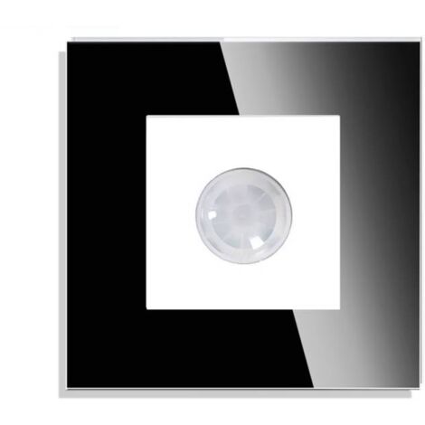 Interruptor Detector de Movimiento IR KOOB frontal cristal negro