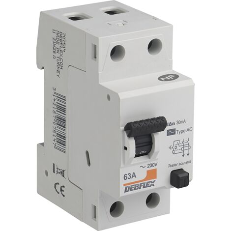 Interruptor diferencial superinmunizado SI, 30 mA, 2P, 40 A, Clase A y 6kA  ATMOSS