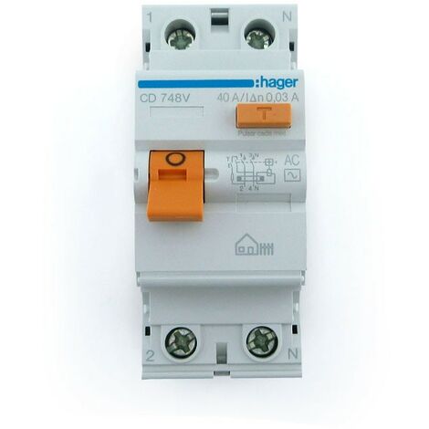 HAGER Interruptor diferencial 2P 40A 30mA