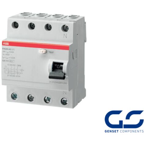 Interruptor diferencial 4P 25A 30mA Clase AC FH204 AC-25/0.03 ABB (2CSF204004R1250)