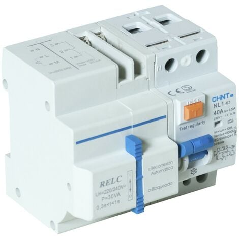 Interruptor diferencial - CHINT Modelo: NL1-4-40-300A