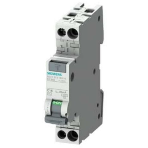 Interruptor automático de corriente residual Siemens 16A 1P+N 30MA AC 4,5KA 5SV13131KK16