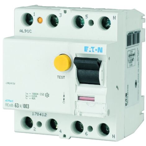 Interruptor Diferencial Eaton puro 40A 4P 30mA 4 módulos AC 170411