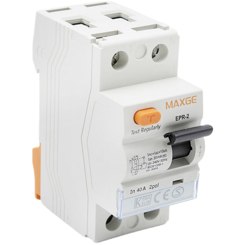 

Interruptor diferencial industrial 2P-30mA-Clase AC-10kA Blanco 40 A