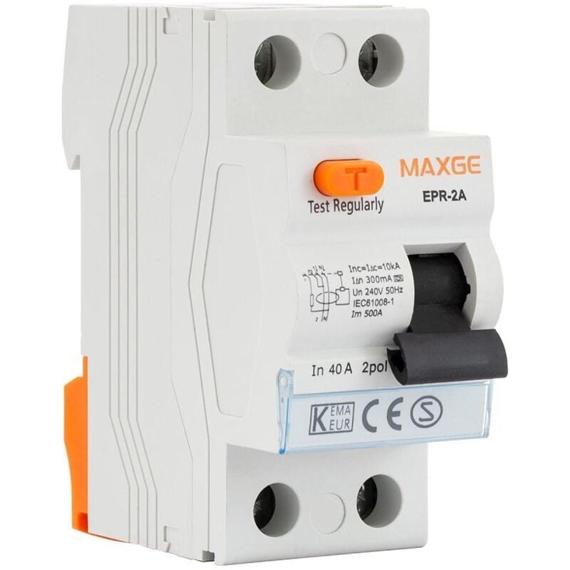 

Interruptor Diferencial Industrial MAXGE 2P-300mA-Clase A-10kA Superinmunizado .40 A - 40 A