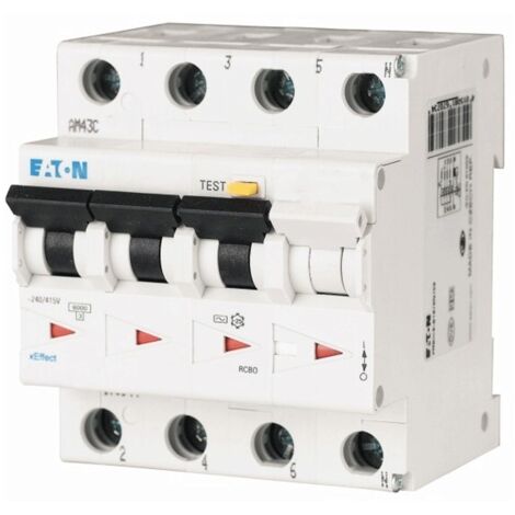 Interruptor diferencial magnetotérmico Eaton 25A 3P+E curva C 30Ma 4500ka 171001