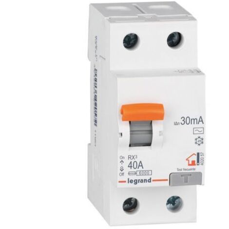 Interruptor Diferencial Residencial 2P 30mA 25-40A 6kA Clase AC LEGRAND RX³ 402056 25 A