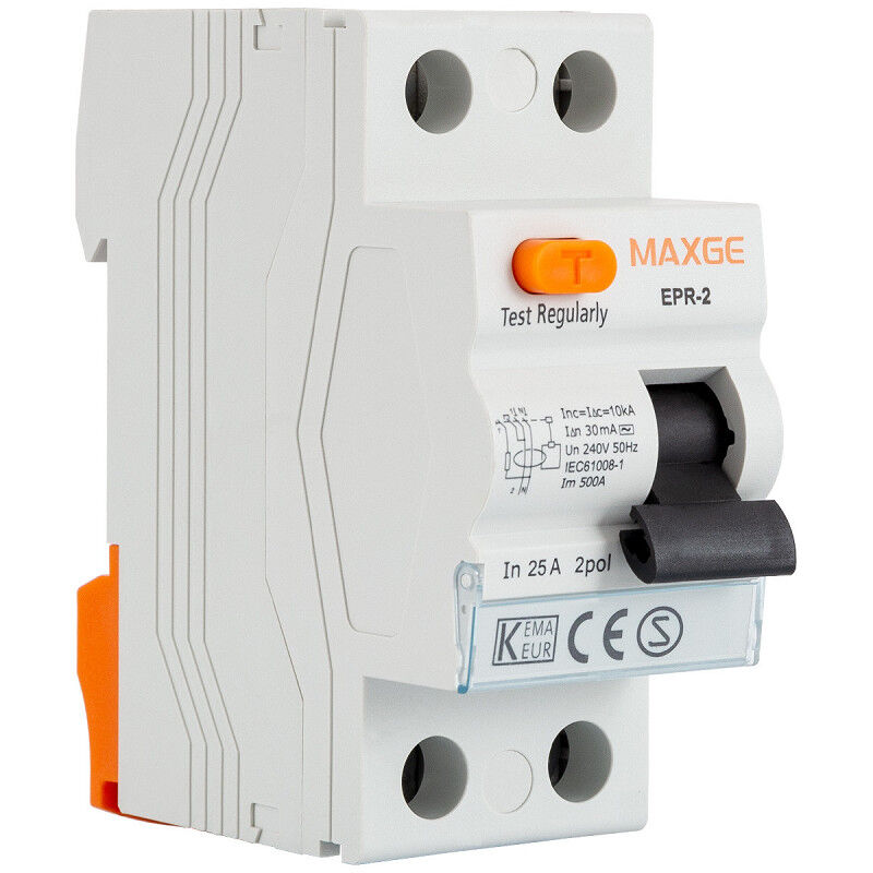 

Interruptor Diferencial Residencial MAXGE 2P-30mA-Clase AC-10kA .40 A - 40 A