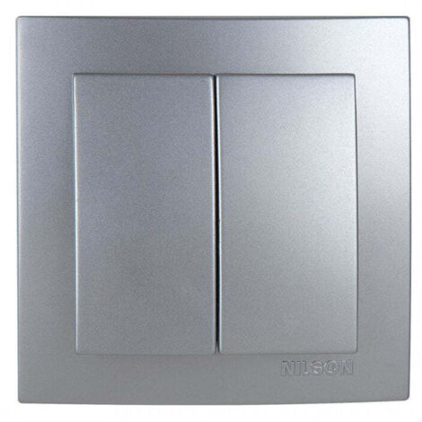Interruptor Doble Conmutador Empotrar 10A 250V Marco Incluido Serie Nilson