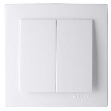 Interruptor Doble Conmutador Empotrar 10A 250V Marco Incluido Serie Nilson