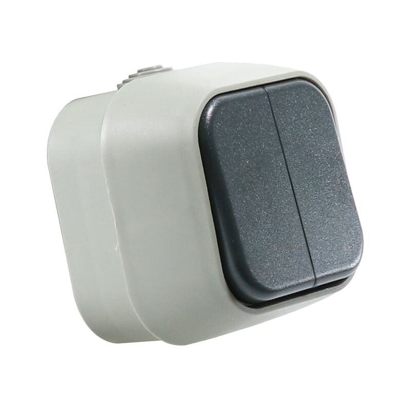 

Interruptor Doble de Superficie IP54 Gris Gris - Iluminashop