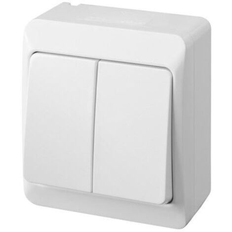 Interruptor eléctrico 10amp-250v superficie doble ip54 abs