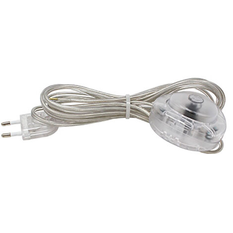 Interruptor eléctrico de pié con cable, 2,5 a 250 v, 3 m, transparente