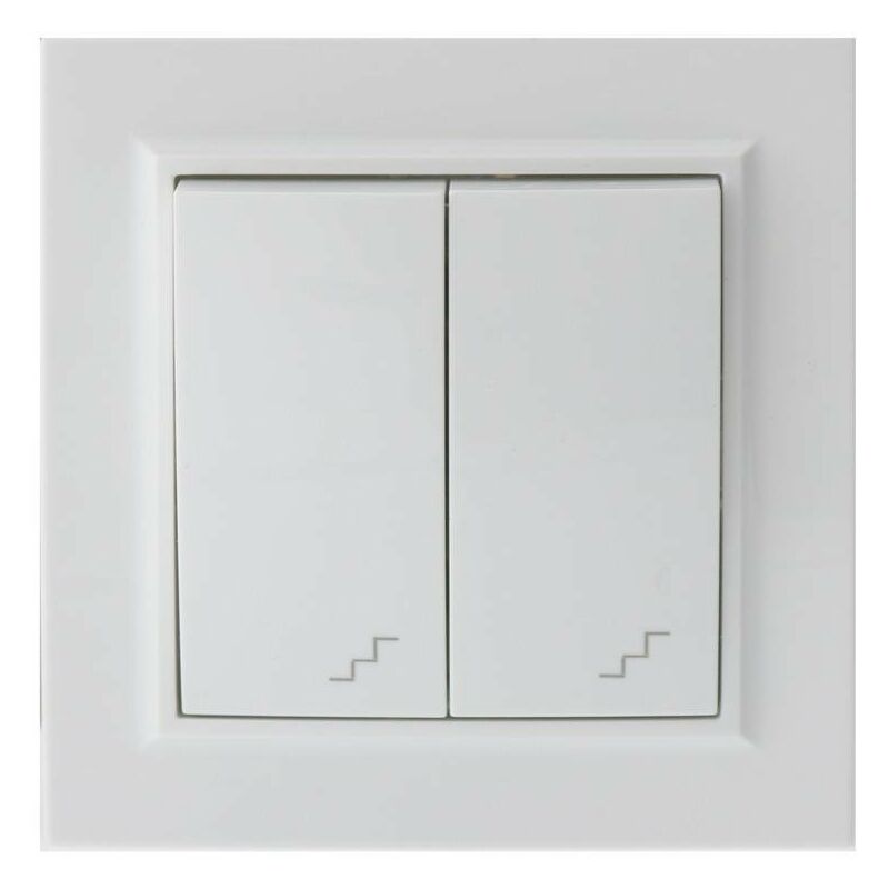 

Interruptor Empotrable Doble Conmutado Blanco Marco Incluido IP20 Serie wLine Blanco | IluminaShop