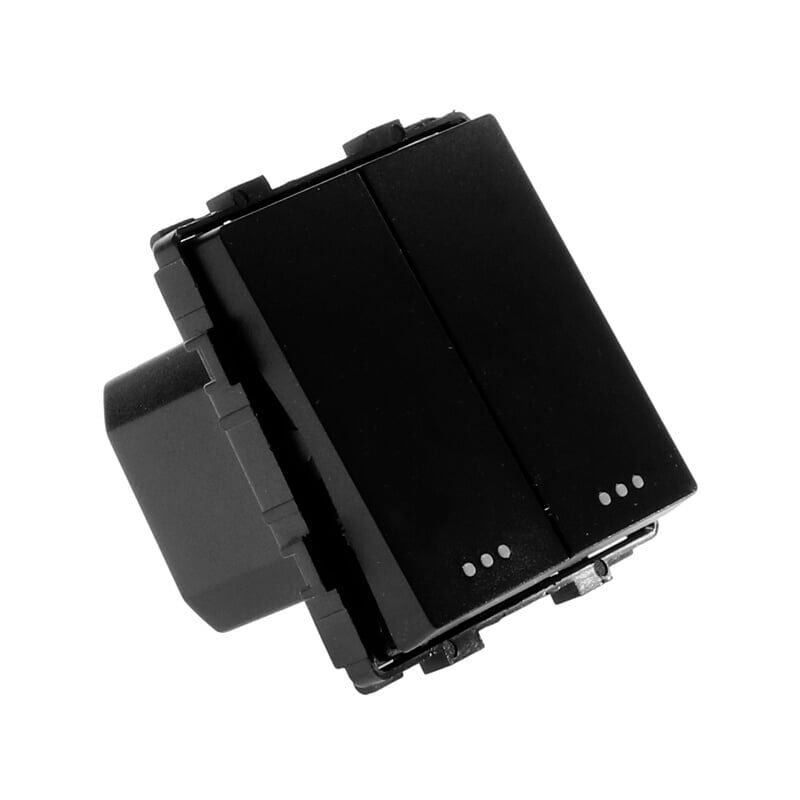 

Interruptor Empotrable Doble Negro Conmutado Serie Modern Negro - Iluminashop