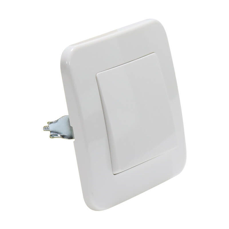 

Iluminashop - Interruptor Empotrable Simple Conmutado Blanco Basic Marco Incluido Blanco