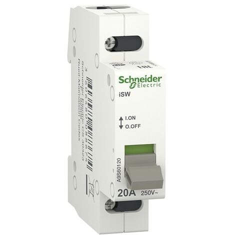 SCHNEIDER ELECTRIC Interruptor en carga Acti9 iSW 1P 20A 250V A9S60120 de Schneider
