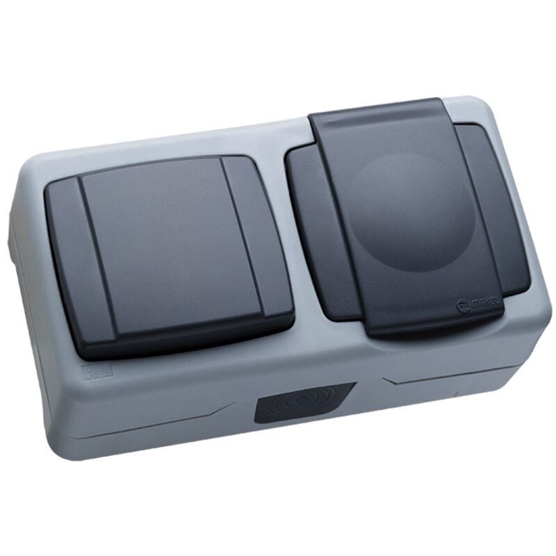 

Interruptor + Enchufe Schucko 2p+TT Superficie IP55 36064202 - Makel