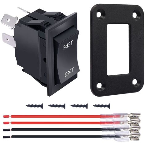 Interruptor estabilizador de potencia para RV,nivelación instantánea,interruptor de palanca de polaridad inversa,20A, 12V CC, con tornillos de arnés para toldos de caravana,remolque y quinta rueda