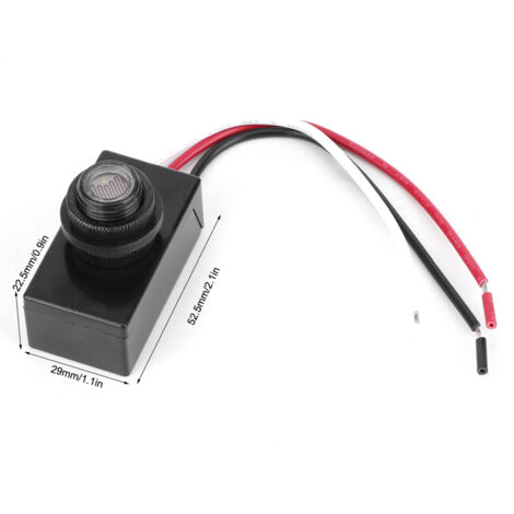 Interruptor fotoeléctrico LED miniatura de 10–50 V CC, control automático por sensor de luz, alumbrado público
