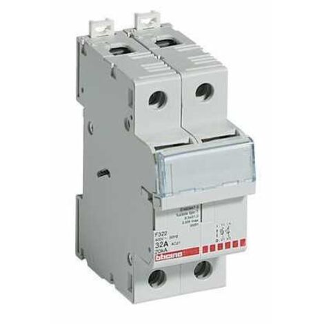 Interruptor fusible Bticino 2P 32A 500V 2 módulos F322