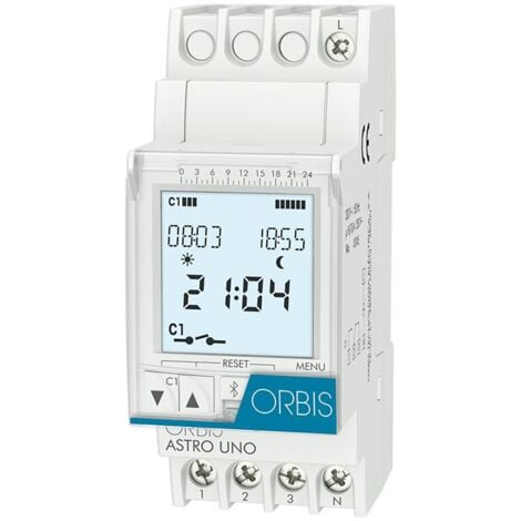 Interruptor horario digital orbis astro uno 2 módulos din diario/semanal - ob178112