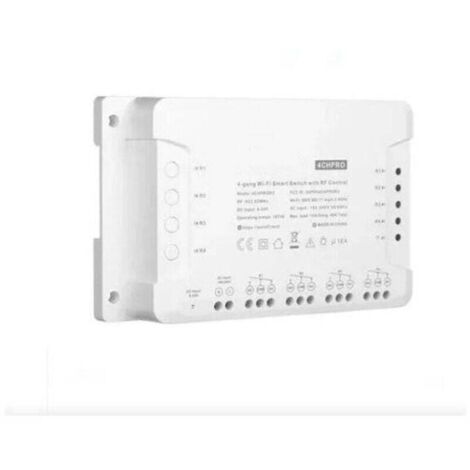 Interruptor inalámbrico inteligente RF WiFi de 4 canales 4CHProR3, con función de avance lento, autobloqueo y enclavamiento, compatible con Alexa, Google Home e IFTTT (retardo de 1 a 16 s en modo de a