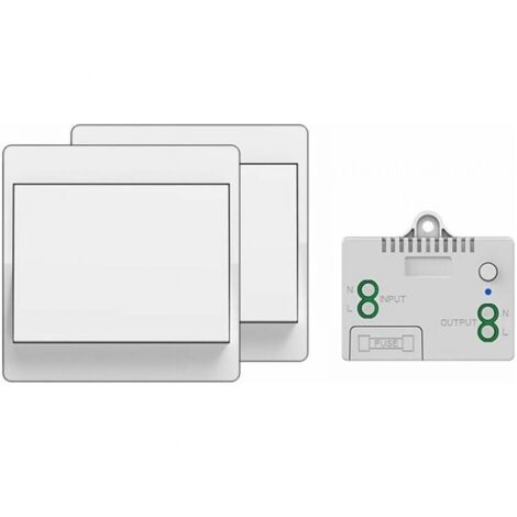 Interruptor inalámbrico sin batería, control remoto inalámbrico para luces y electrodomésticos, impermeable y seguro, directamente instalable (1 a 2)