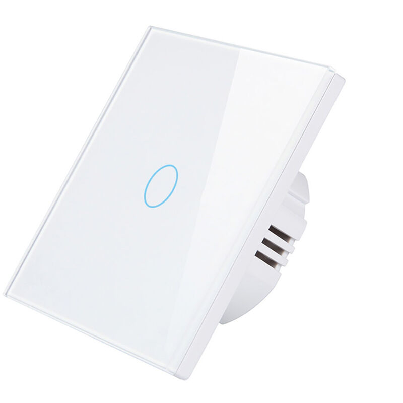 

Interruptor inteligente de Wi-Fi, interruptor de luz, control por voz, control remoto, RF433, control tactil,Blanco, 1 cuadrilla con cable neutro