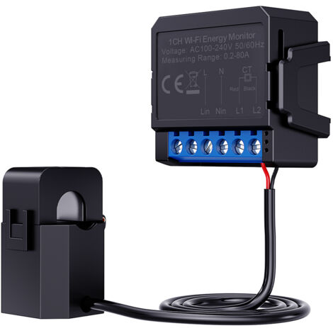 Interruptor inteligente Tuya WiFi monitoreo consumo energía, medición voltaje corriente intensidad, estadísticas tiempo real por hora/día/mes, configuración remota