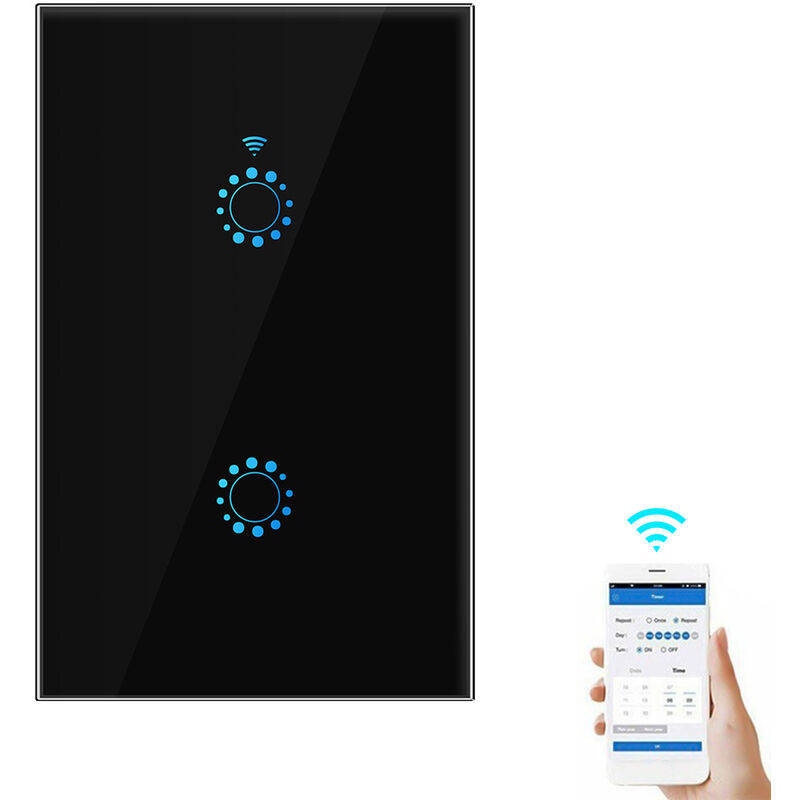 

Interruptor inteligente Wi-Fi Interruptor de luz Control de voz, control remoto, control tactil Compatible con Alexa Google Assistant Horario,