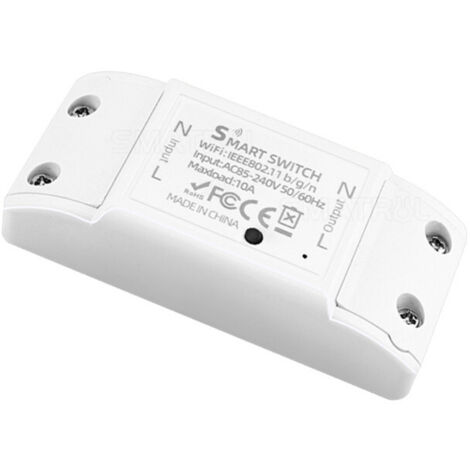 Interruptor inteligente WiFi compatible con Google Home, temporizador de 10 A/2200 W, control remoto inalámbrico para aplicaciones Android/iOS, control de electrodomésticos, módulo universal de automa