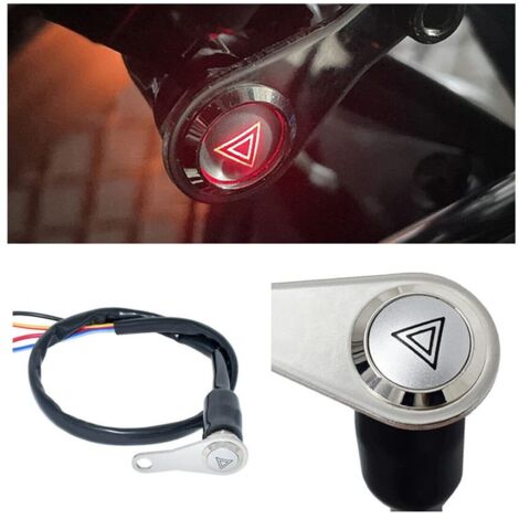 Interruptor LED rojo para motocicleta, 12 V universal ON + OFF para manillar, botón pulsador para luz de trabajo