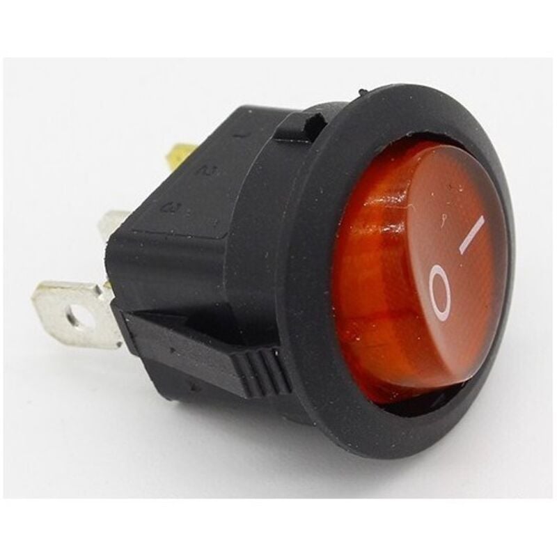 

Interruptor Bipolar Luminoso Rojo 20mm 6A 250V 4 Faston 1,8mm
