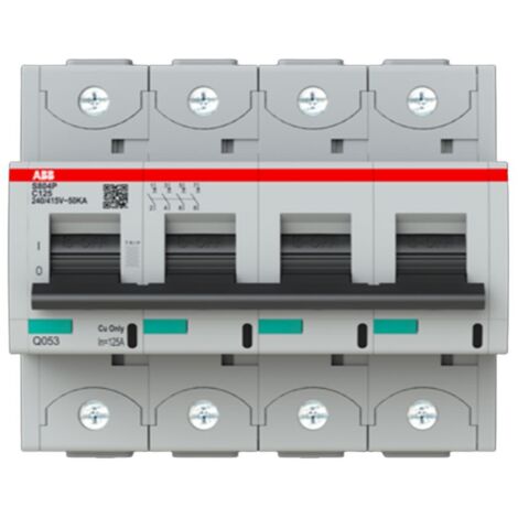 Interruptor magnetotérmico Abb 4P 125A 50KA C S804P 6M S804PC125